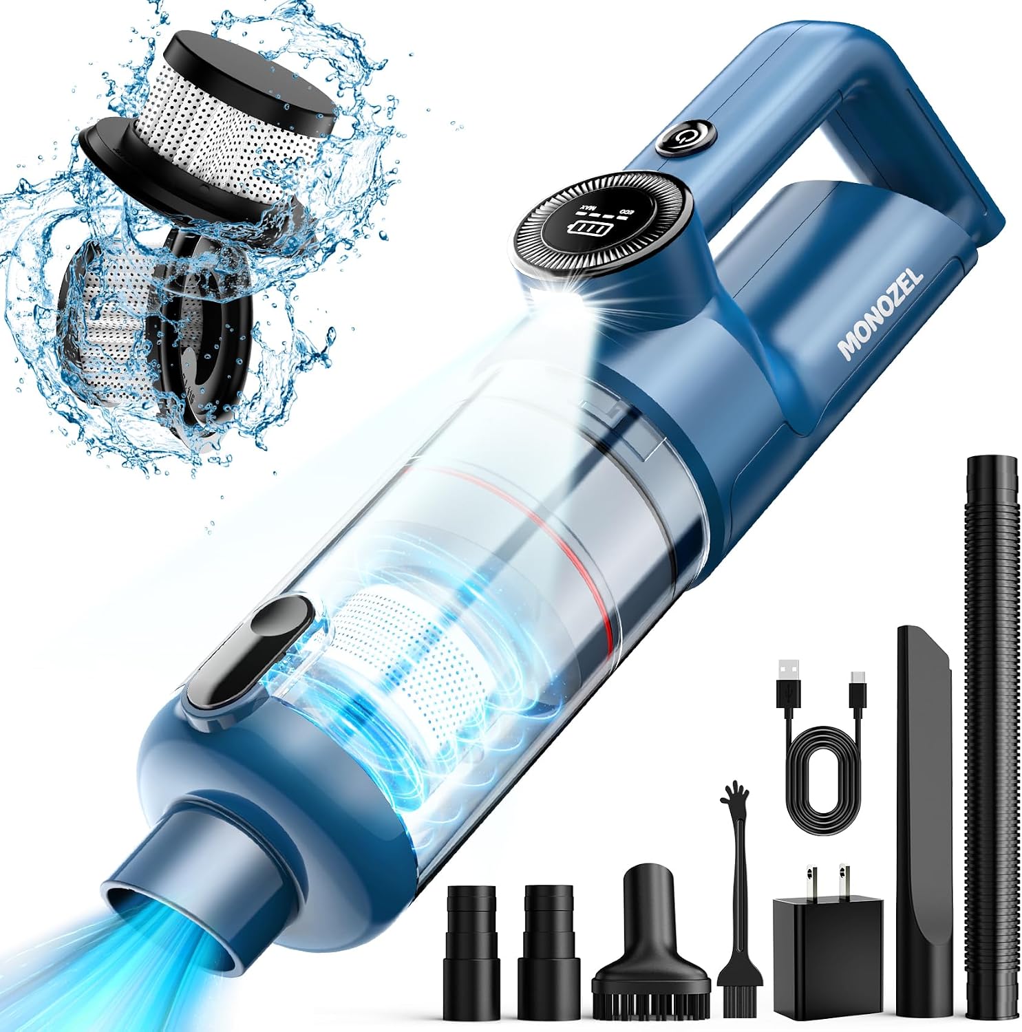 MONOZEL Car Vacuum with Accessory Kit